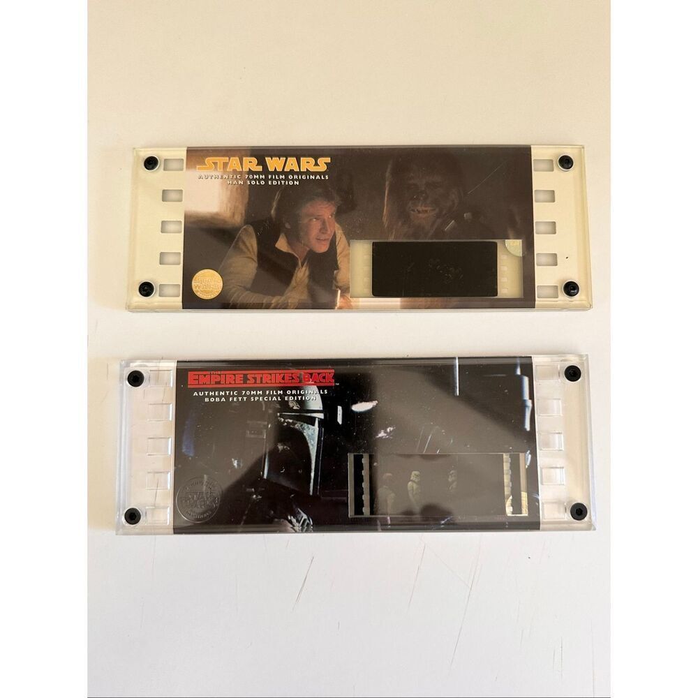Vintage Star Wars authentic 70 mm film originals. Featuring Han Solo and Boba Fe
